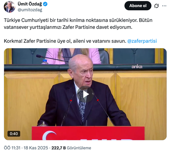 Ümit Özdağ'dan Devlet Bahçeli'nin çıkışına tepki! ‘Tarihi kırılma noktasına sürükleniyor…’ - Resim : 2