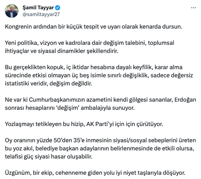 Şamil Tayyar’dan dikkat çeken AK Parti hamlesi! ‘Cehenneme giden yolu…’ - Resim : 2