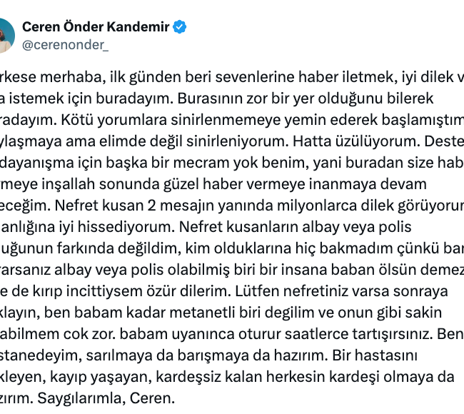 Sırrı Süreyya'nın kızından 'özür' açıklaması! 'Lütfen nefretiniz varsa…' - Resim : 1