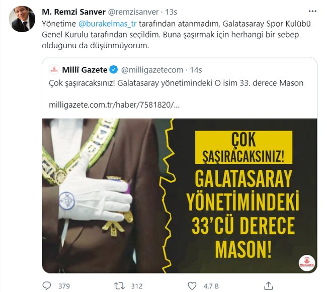 Galatasaray'da Mason tartışması! Sosyal medyadan yanıt verdi! - Resim : 2