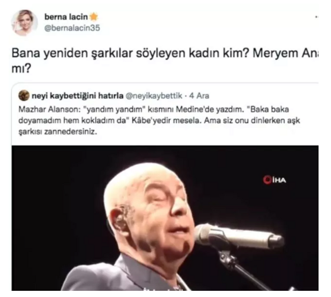 Berna Laçin'in Mazhar Alanson paylaşımı tartışma yarattı - Resim : 1