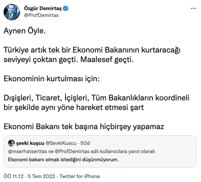 Özgür Demirtaş’tan olay Türkiye yorumu! ‘Artık tek bir Ekonomi Bakanı’nın…’ - Resim : 1