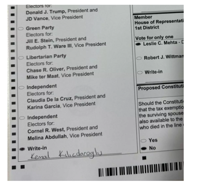 ABD seçimlerinde Kemal Kılıçdaroğlu'na da oy çıktı - Resim : 1