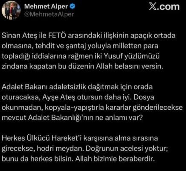 Sinan Ateş cinayeti davası! Ülkü Ocakları yöneticisi Adalet Bakanı’na yüklendi - Resim : 1