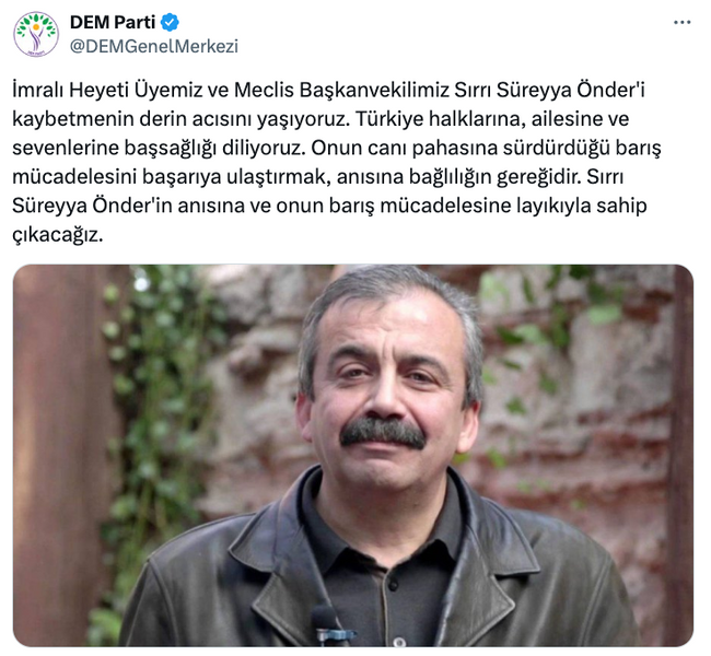 DEM Parti’den Sırrı Süreyya Önder’in ardından ilk açıklama! ‘Layıkıyla sahip çıkacağız…’ - Resim : 2