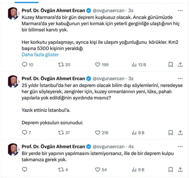 Ahmet Ercan'dan İstanbul depremi çıkışı! 'Her an deprem olacak söylemlerini…' - Resim : 1