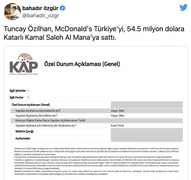 McDonald's Türkiye, Katarlı şirkete satıldı - Resim : 1