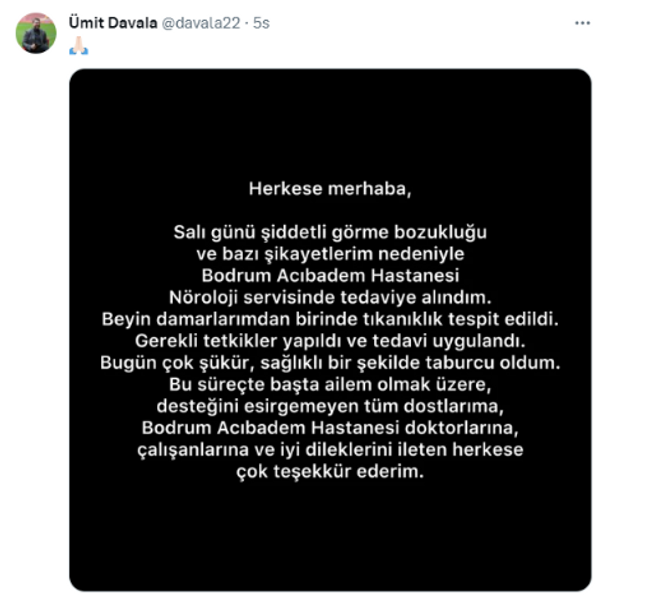 Efsane isim Ümit Davala, ameliyat oldu - Resim : 1