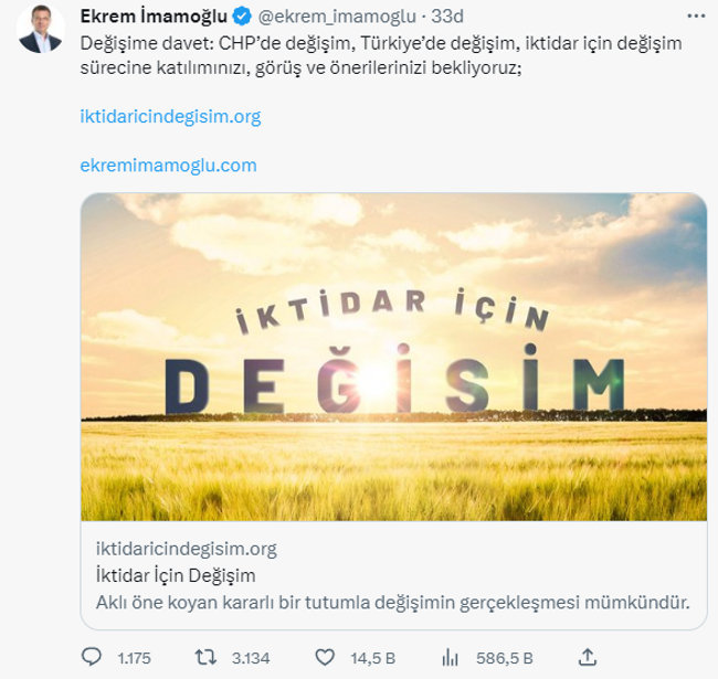 İmamoğlu'nun "İktidar İçin Değişim" çağrısını ilan ettiği internet sitesi yayına girdi - Resim : 1