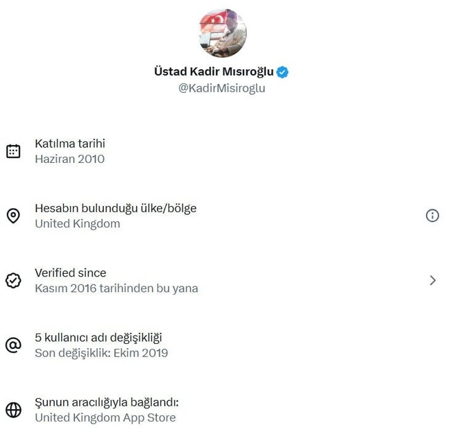 Kadir Mısıroğlu'nun X hesabının konumu olay oldu! Sosyal medya karıştı… - Resim : 1