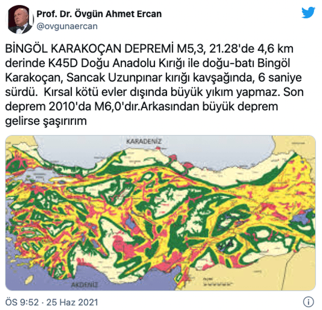 Bingöl’deki depremin ardından Prof. Dr. Naci Görür’den kritik açıklama! - Resim : 2