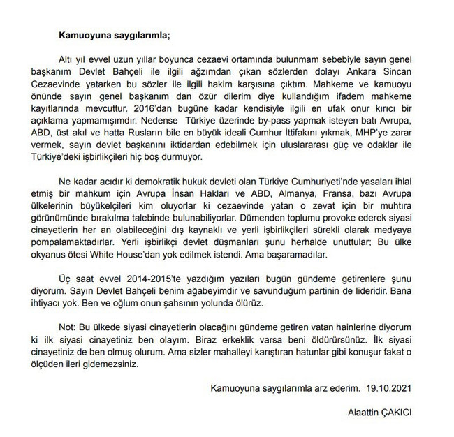 Siyasi cinayetler tartışmasına Alaattin Çakıcı da dahil oldu! ‘İlk cinayetiniz ben olayım’ - Resim : 1