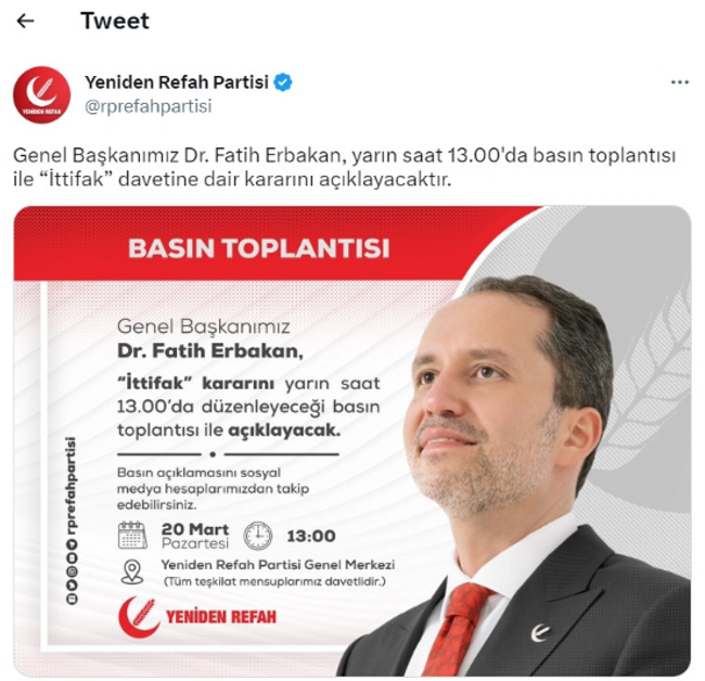 Cumhur İttifakı genişliyor mu? Erbakan ittifak için kararını verdi: Gün ve saat belli oldu! - Resim : 1
