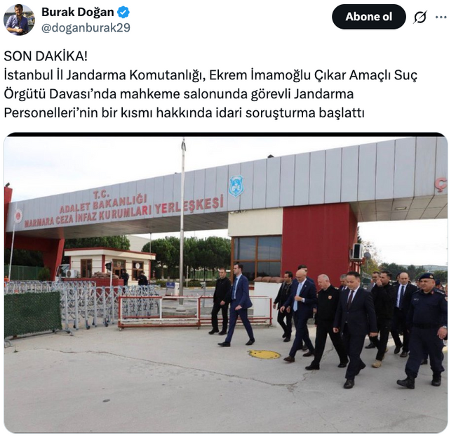 İBB davasının görüldüğü salondaki jandarmalara soruşturma! - Resim : 1