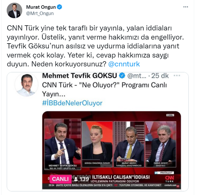 Murat Ongun Tevfik Göksu’ya istifa resti çekti! CNN Türk’e sert tepki gösterdi… - Resim : 1