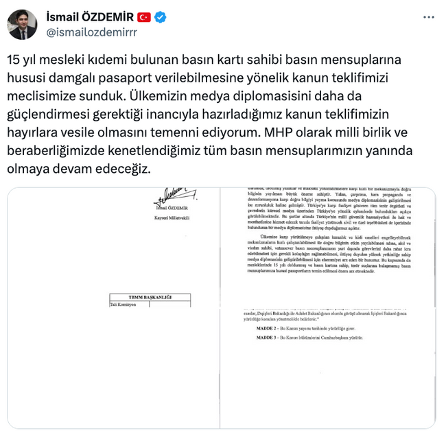 Gazetecilere ‘yeşil pasaport’ta yeni gelişme! Meclis’e sunuldu… - Resim : 1