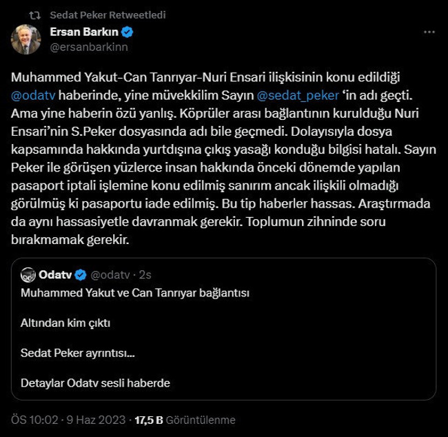 Sedat Peker'den hakkındaki iddialarla ilgili paylaşım - Resim : 1