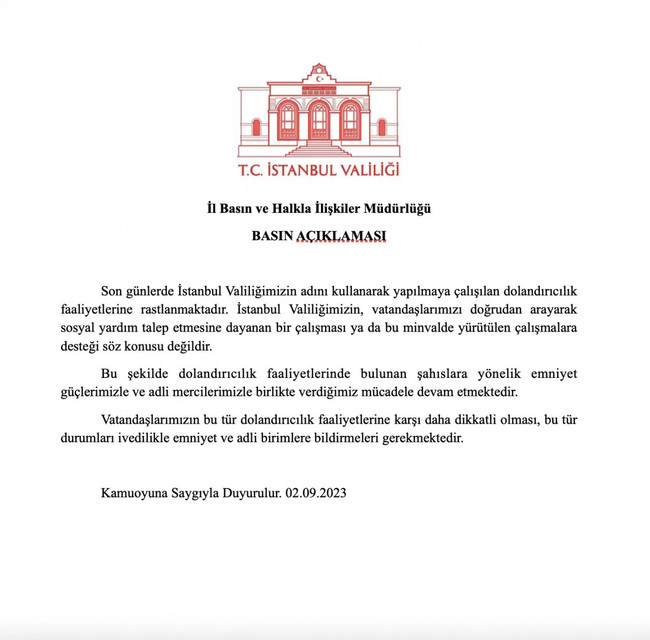 İstanbul Valiliği uyardı: Hemen bize bildirin! - Resim : 1