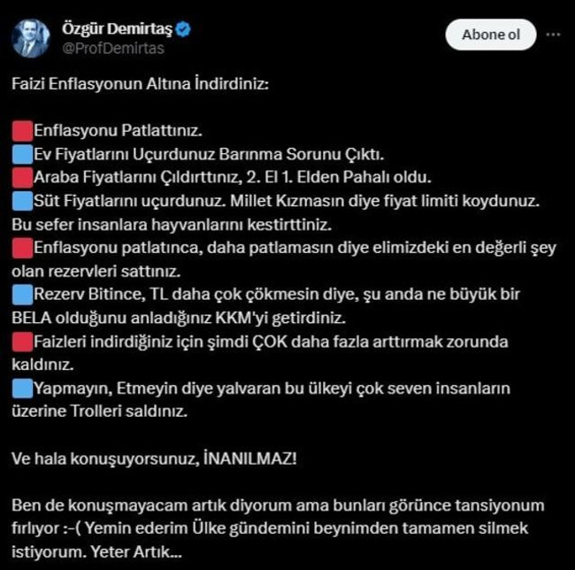 Özgür Demirtaş ile Nureddin Nebati birbirine girdi! Paylaşımını silmek zorunda kaldı - Resim : 1