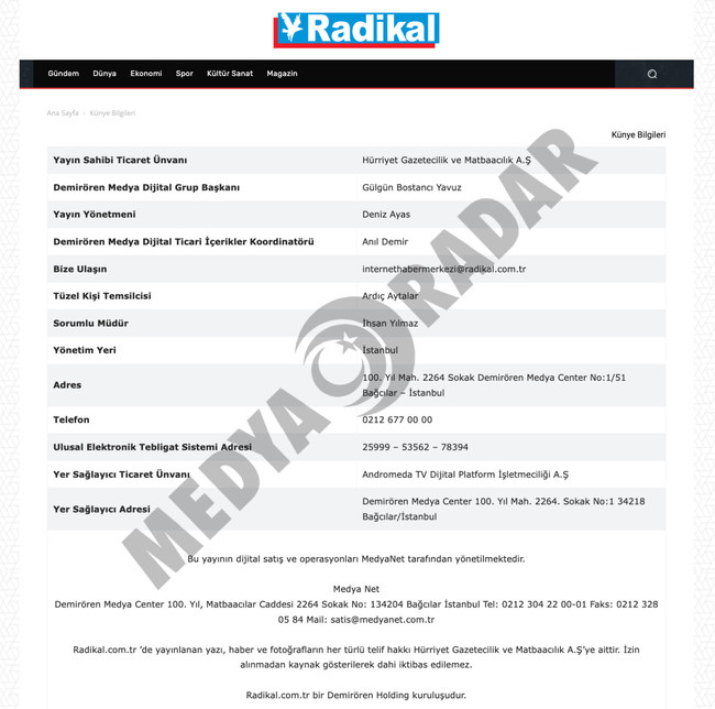 Radikal'in patronu kim, arkasında kim var? MedyaRadar merak edilen ‘künye’ye ulaştı - Resim : 1