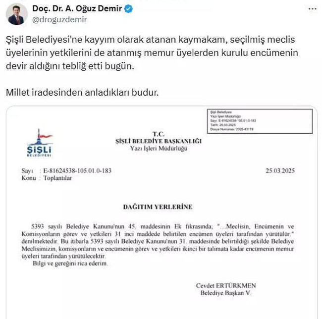 Şişli kayyumundan yeni bir hamle daha! Yetkileri elinden alındı… - Resim : 1