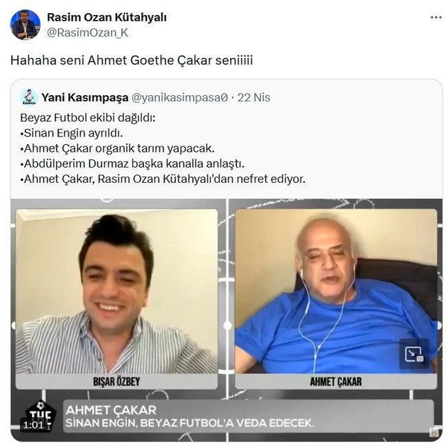 Ahmet Çakar: Rasim Ozan Kütahyalı'yı sevmiyorum, Beyaz Futbol dağıldı - Resim : 1