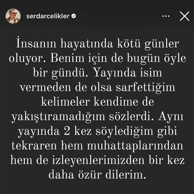 Serdar Ali Çelikler'den hakemlere ağır sözler! Tepki çekti, özür diledi... - Resim : 1