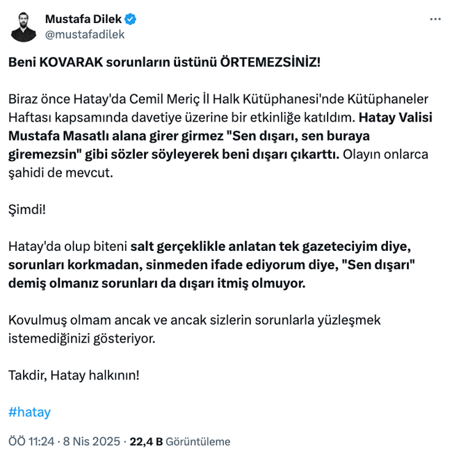 Vali, etkinliğe davet edilen gazeteciyi alandan çıkarttı! ‘Sen buraya giremezsin…’ - Resim : 1