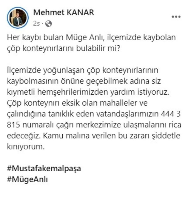 Belediye başkanı Müge Anlı'ya seslendi: 'Onları da bulabilir misin?' - Resim : 1