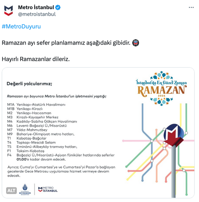 İstanbul'da metro seferlerine ramazan düzenlemesi! - Resim : 1