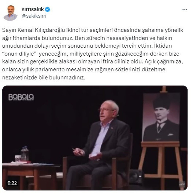 Sırrı Sakık, Kılıçdaroğlu'nun o iddiasına ateş püskürdü: "Hesabını vereceksin..." - Resim : 1