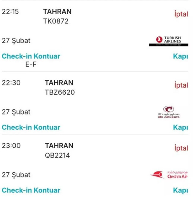 ABD-İran gerilimi artıyor! İstanbul-Tahran seferlerinin birçoğu iptal edildi - Resim : 2