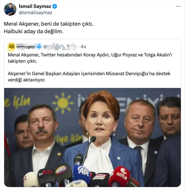 Meral Akşener’den flaş hamle: Takipten çıktı! ‘Halbuki aday da değilim…’ - Resim : 1
