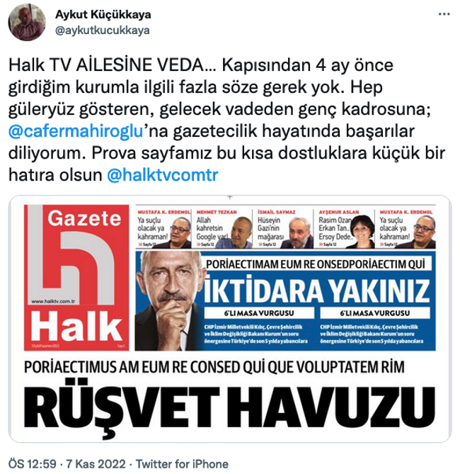 Halk TV’nin gazete projesi suya mı düştü? Üst düzey isim ayrılığı duyurdu… - Resim : 1