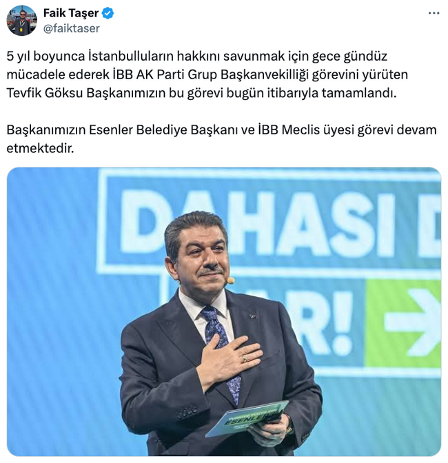 AK Parti’nin yeni İBB grup başkanvekili belli oldu! Mehmet Tevfik Göksu’nun görevi sona erdi… - Resim : 2