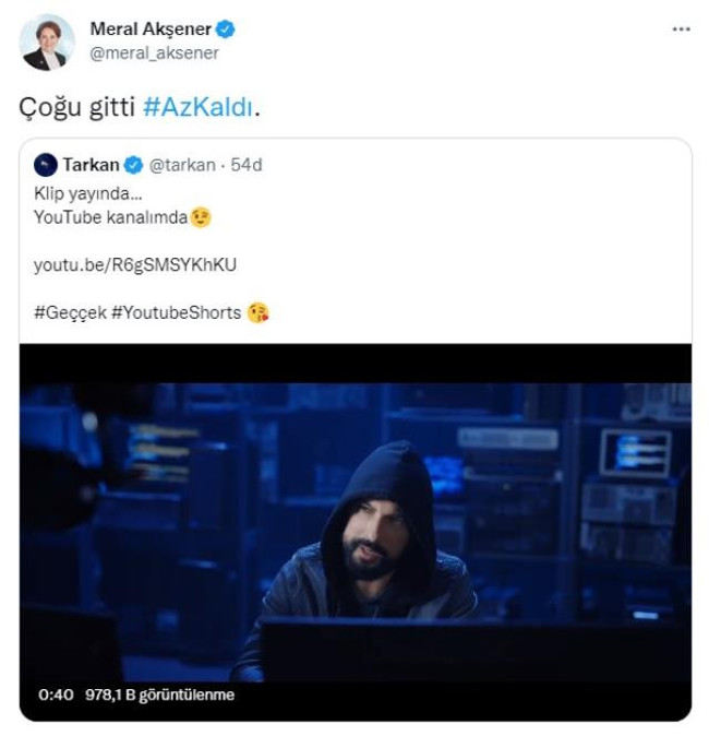 Tarkan'ın 'Geççek' şarkısı muhalefetin diline dolandı! Siyasilerden art arda paylaşımlar geldi - Resim : 1