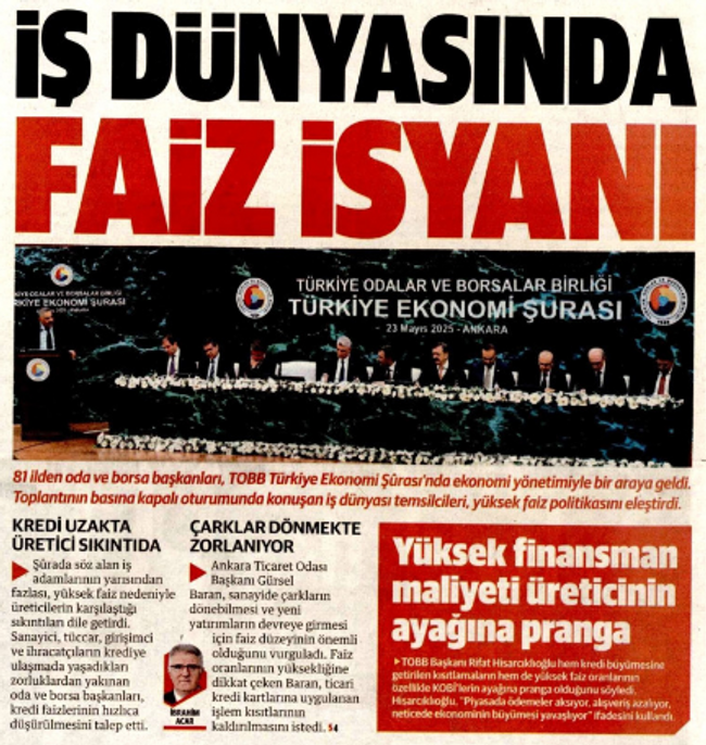 Yeni Şafak, Mehmet Şimşek'i yine manşetten hedef aldı! ‘İş dünyasında faiz isyanı…’ - Resim : 1