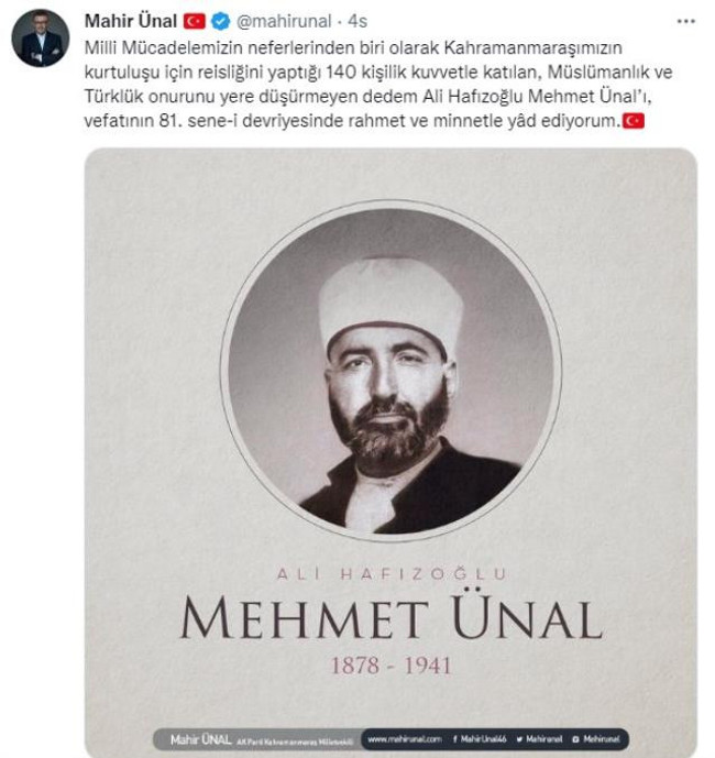 Mahir Ünal, dedesinin fotoğrafını paylaştı, sosyal medya kullanıcıları "Cumhuriyet" göndermesi yaptı - Resim : 1