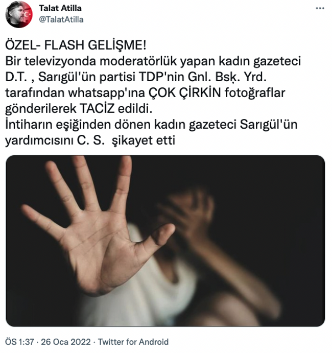 Mustafa Sarıgül’ün partisinde gazeteciye taciz skandalı! ‘Çok çirkin fotoğraflar gönderilerek…’ - Resim : 2