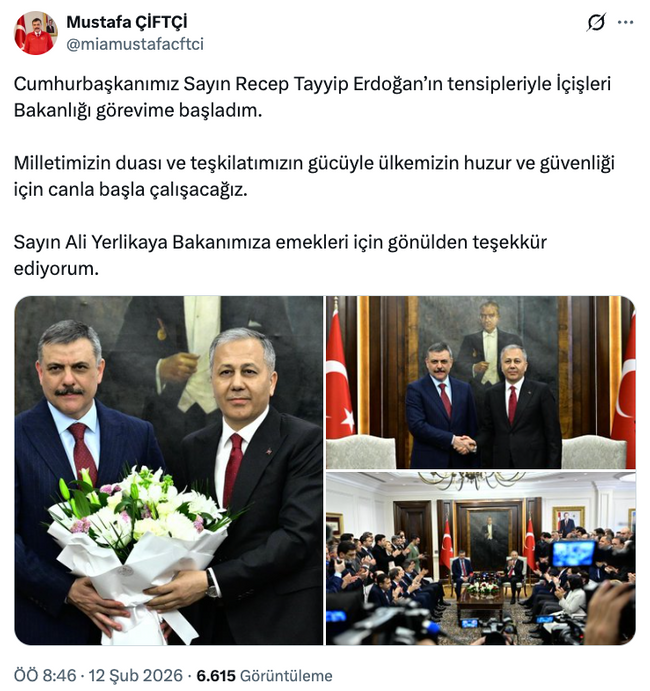 Yeni İçişleri Bakanı Mustafa Çiftçi'den ilk paylaşım! ‘Canla başla çalışacağız…’ - Resim : 1
