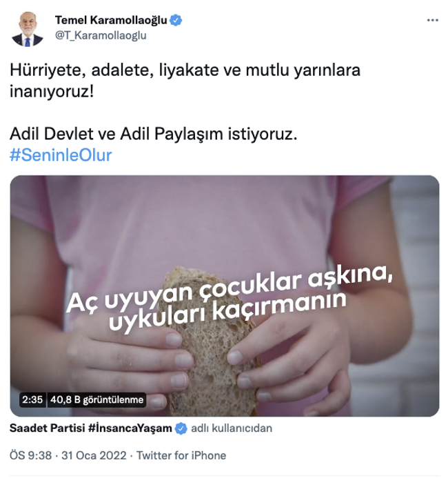 Saadet Partisi'nden dikkat çeken video: Uykuları kaçırmanın vakti geldi - Resim : 1