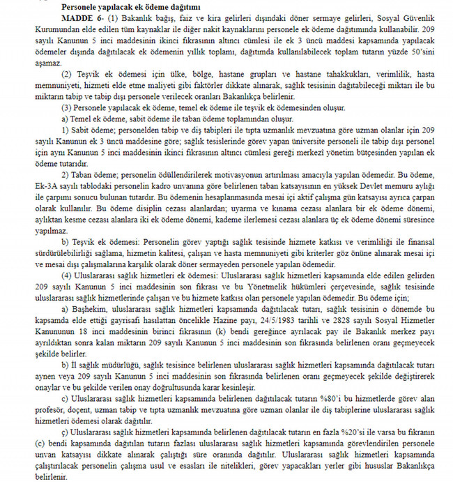 Sağlık personeline ek ödeme yönetmeliği Resmi Gazete'de yayımlandı! - Resim : 2