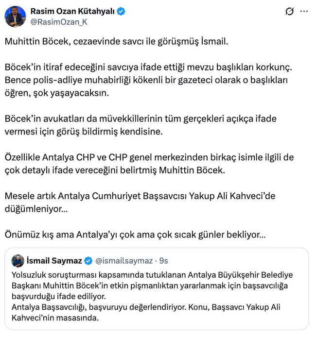 Muhittin Böcek'e dair ‘İtiraf edeceği başlıklar korkunç’ çıkışı! Rasim Ozan Kütahyalı’dan olay iddia - Resim : 2