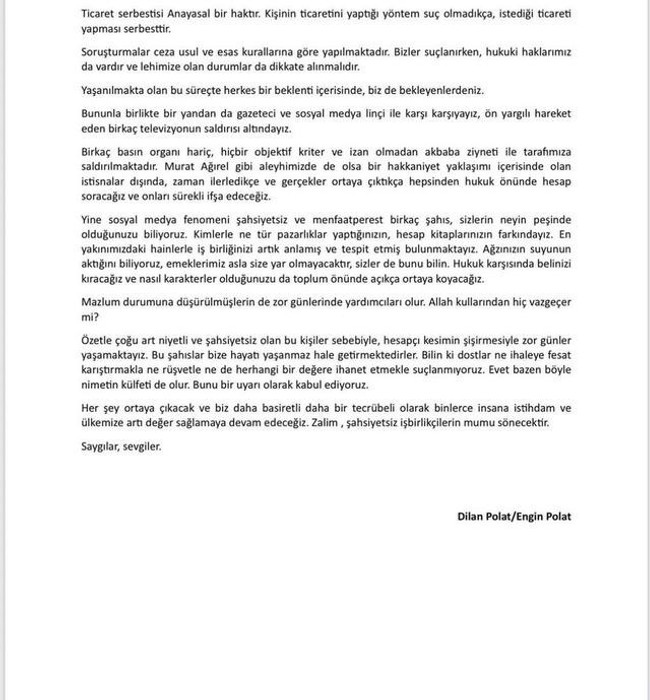 Dilan Polat ve eşi Engin Polat milletten özür diledi, Allah'tan af istedi - Resim : 2