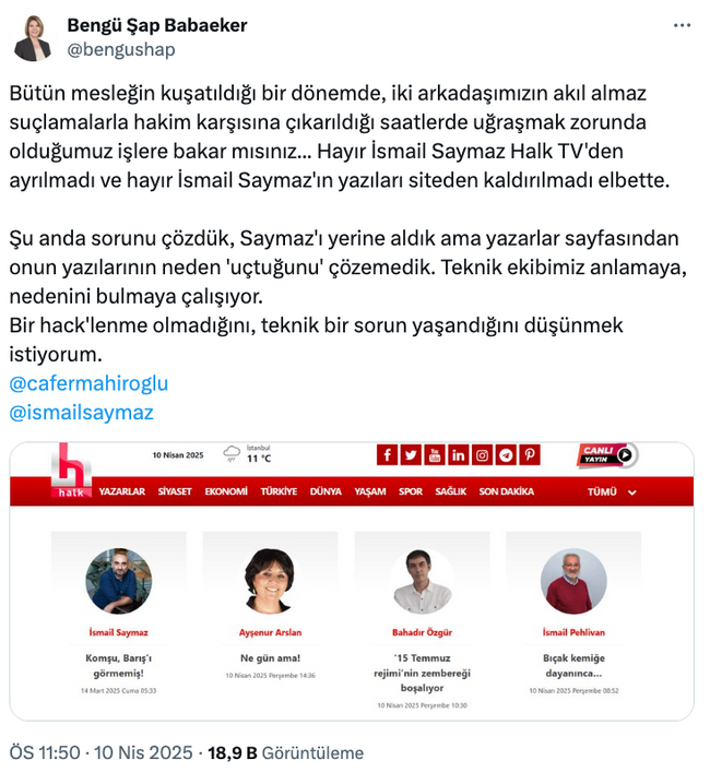 İsmail Saymaz Halk TV'den kovuldu mu? A&ccedil;ıklama geldi&hellip; - Resim : 1