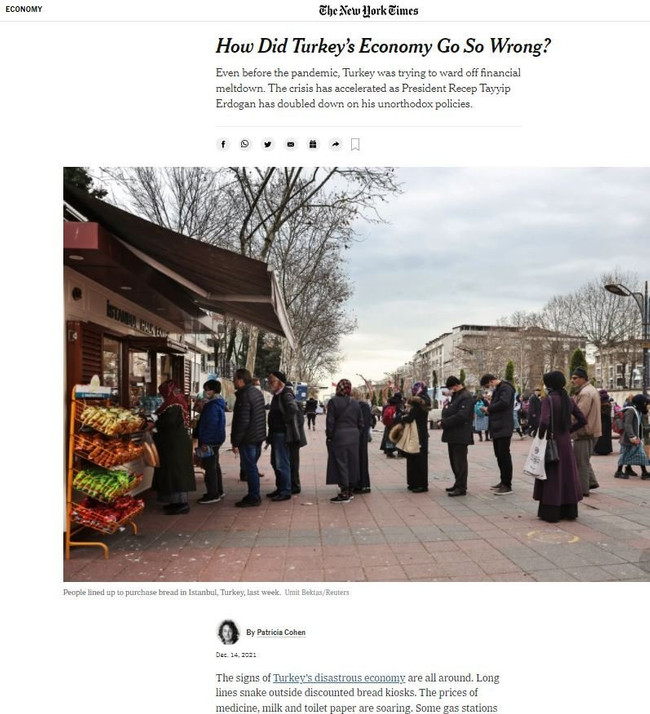 NY Times'tan 'ekmek kuyruklu' Türkiye analizi! 'Krizi hızlandıran Erdoğan oldu' - Resim : 1