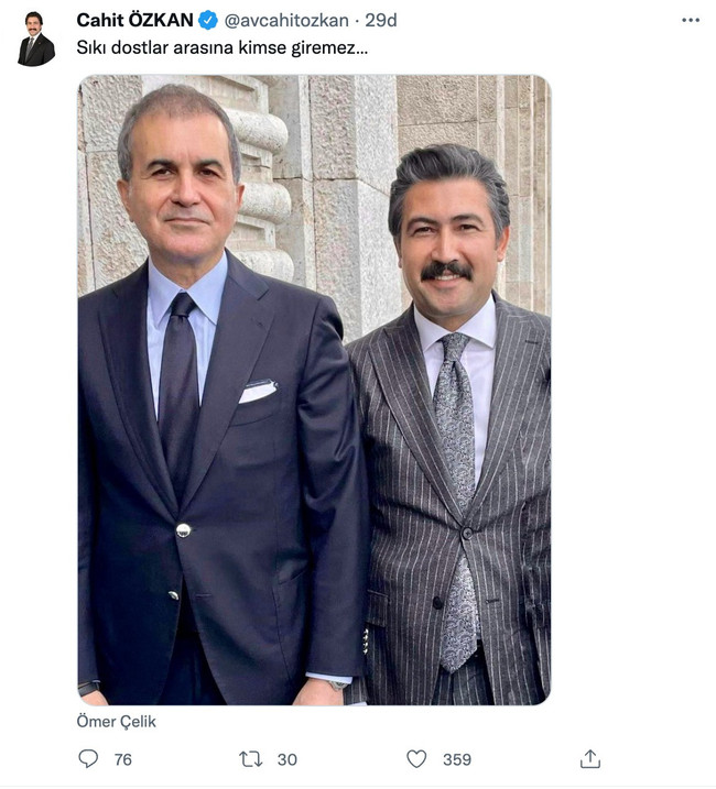 BAE çıkışı rahatsızlığa neden olmuştu! Cahit Özkan, Ömer Çelik ile fotoğraf paylaştı… - Resim : 1