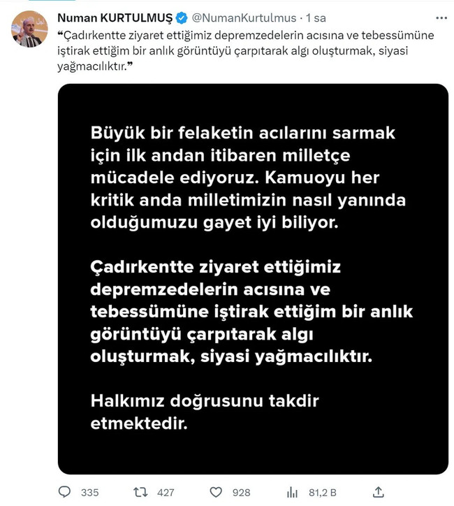 O fotoğrafla ilgili Numan Kurtulmuş'tan cevap geldi! "Siyasi yağmacılıktır" - Resim : 1