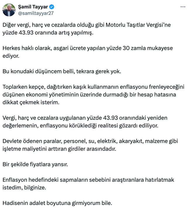 AK Partili Şamil Tayyar'dan 'vergi' tepkisi! 'Toplarken kepçe, dağıtırken kaşık…' - Resim : 1
