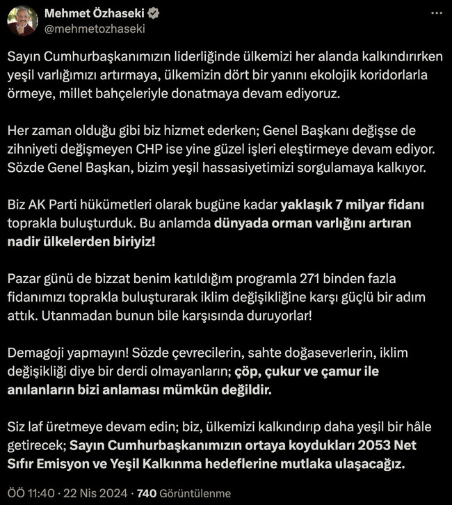 "Anadolu'yu talan ettik" polemiği; Bakan Özhaseki'den Özgür Özel'e yanıt - Resim : 1